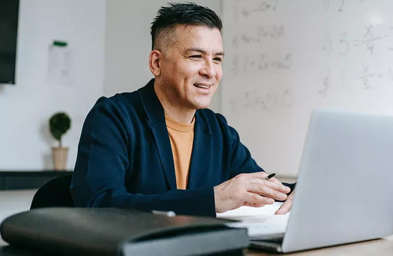 A man using a laptop