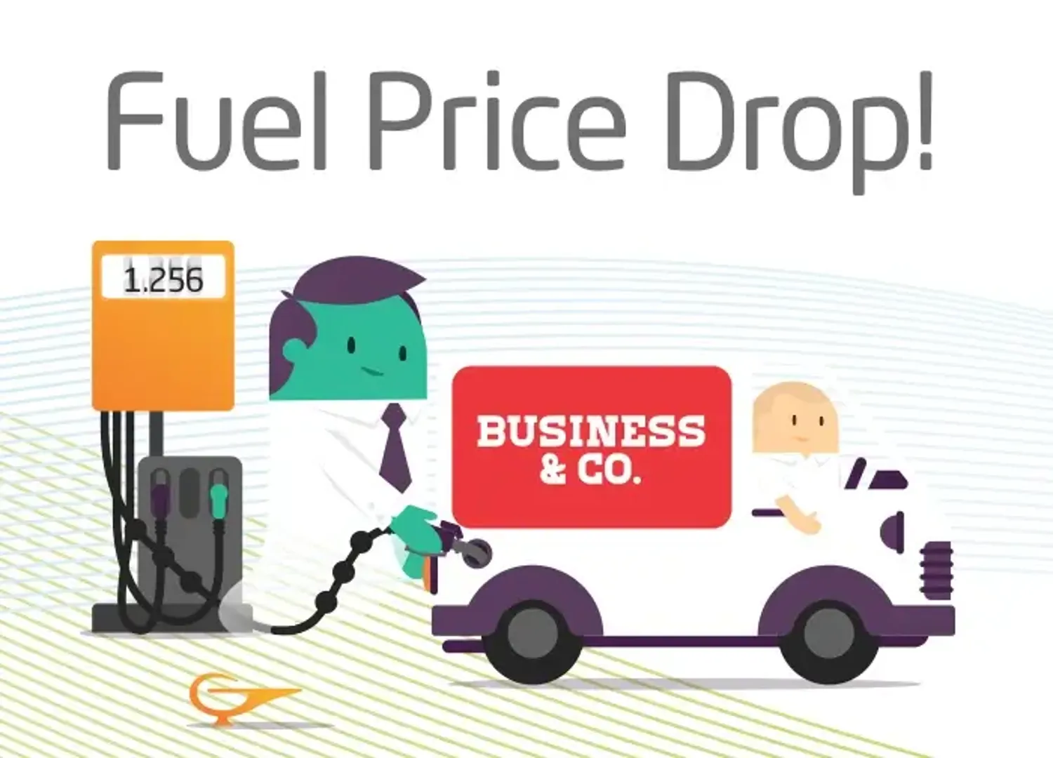 Decrease in fuel prices shown on a gas station sign